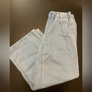 Women’s XL Light Blue Elastic Wide Leg Jeans